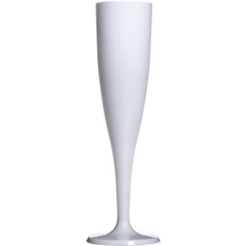 Flûte Plastique pour Champagne Blanc 115ml 1P (6 Utés)
