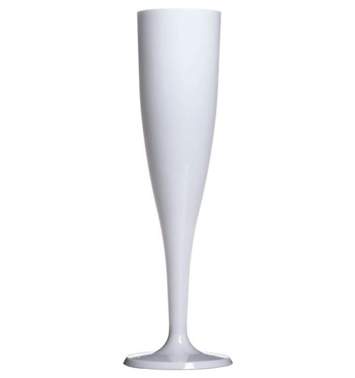 Flûte Plastique pour Champagne Blanc 115ml 1P (6 Utés) Flûte Plastique pour Champagne Blanc 115ml 1P (6 Utés)
