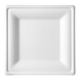 Assiette Carrée Canne à Sucre Blanc 150x150mm (1000 Utés)