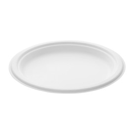 Assiette Bio en Canne à Sucre Blanc Ø230mm (500 Unités)