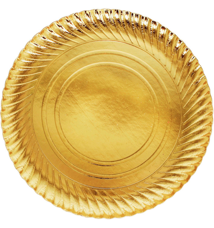 Assiette en Carton Ronde Doré 300 mm (100 Unités) Assiette en Carton Ronde Doré 300 mm (100 Unités)