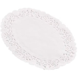 Dentelle en papier Blanc Ovale 22x32cm (250 Unités)