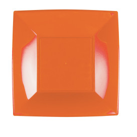 Assiette Plastique Réutilisable Plate Orange PP 230mm (25 Utés)