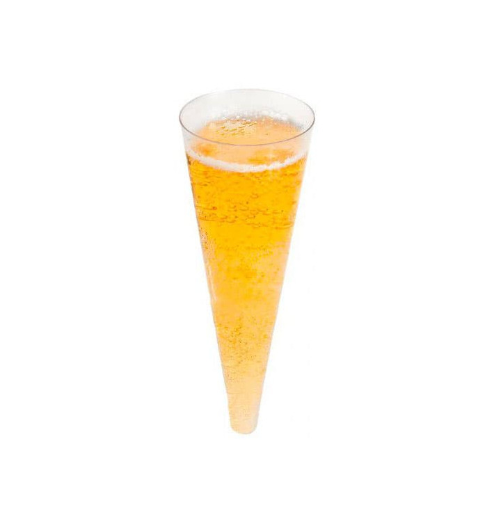 Cône Plastique à Champagne Transparent 100ml (576 Utés) Cône Plastique à Champagne Transparent 100ml (576 Utés)