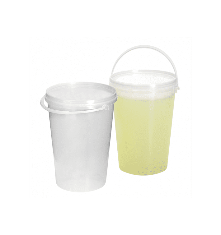 Seau Plastique avec Couvercle et Anse 1000 ml (10 Utés) Seau Plastique avec Couvercle et Anse 1000 ml (10 Utés)