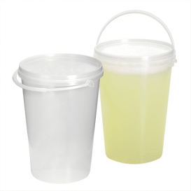 Seau Plastique avec Couvercle et Anse 1000 ml (200 Utés)