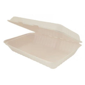 Boîte Canne à Sucre Couvercle à charnière Naturel 335x230x75mm (150 Utés)