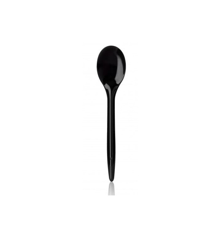 Petite Cuillère Plastique Luxury Noire 123 mm (100 Unités)