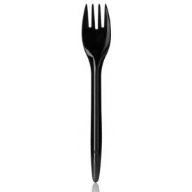 Fourchette Plastique Luxury Noire 175mm (100 Unités)