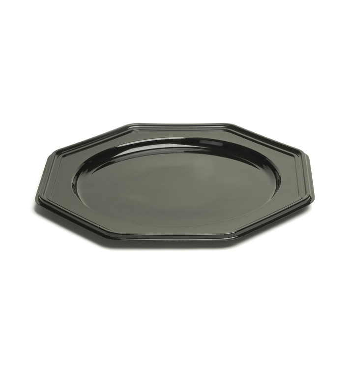 Dessous d'assiette Plastique Octogonal Noir 30 cm (10 Utés) Dessous d'assiette Plastique Octogonal Noir 30 cm (10 Utés)