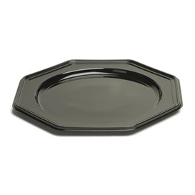 Dessous d'assiette Plastique Octogonal Noir 30 cm (50 Utés)