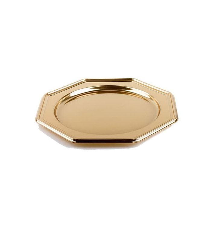 Dessous d'assiette Plastique Octogonal Doré 30 cm (5 Utés) Dessous d'assiette Plastique Octogonal Doré 30 cm (5 Utés)