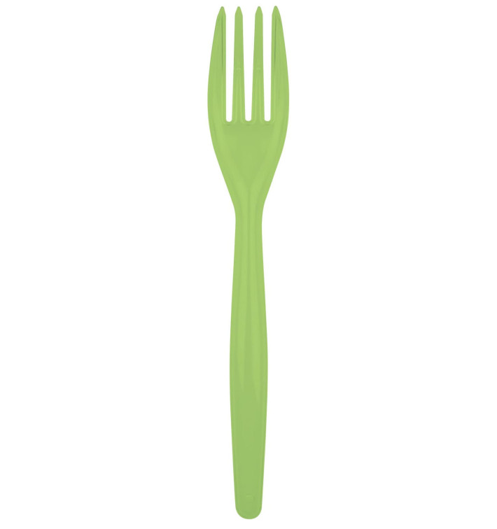 Fourchette Plastique Easy PS vert citron 180mm (500 Unités) Fourchette Plastique Easy PS vert citron 180mm (500 Unités)