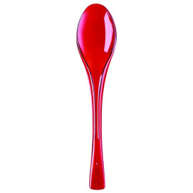 Cuillère Plastique  Fly Rouge Transp. 145mm (50 Unités)