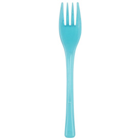 Fourchette Plastique  Fly Turquoise Transp. 140mm (50 Utés)
