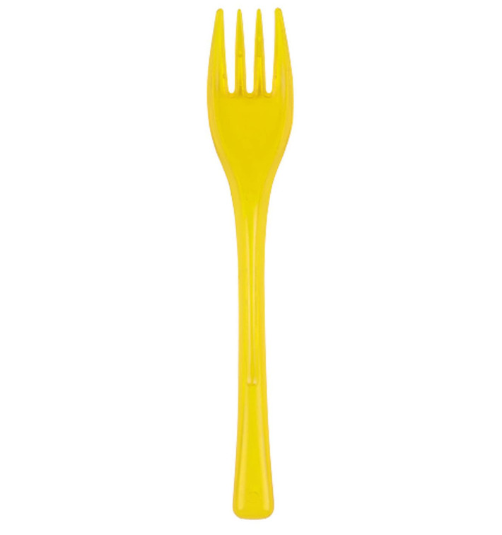Fourchette Plastique Fly jaune Transp. 140mm (50 Unités) Fourchette Plastique Fly jaune Transp. 140mm (50 Unités)