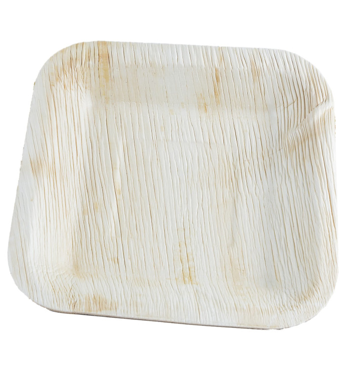 Assiette carrée en Feuilles de Palmier 20x20cm (25 Unités) Assiette carrée en Feuilles de Palmier 20x20cm (25 Unités)