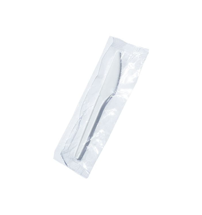 Couteau en Plastique Blanc 165mm en Sachet (1000 Utés) Couteau en Plastique Blanc 165mm en Sachet (1000 Utés)