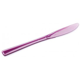 Couteau Plastique Premium Aubergine 200mm (10 Unités)