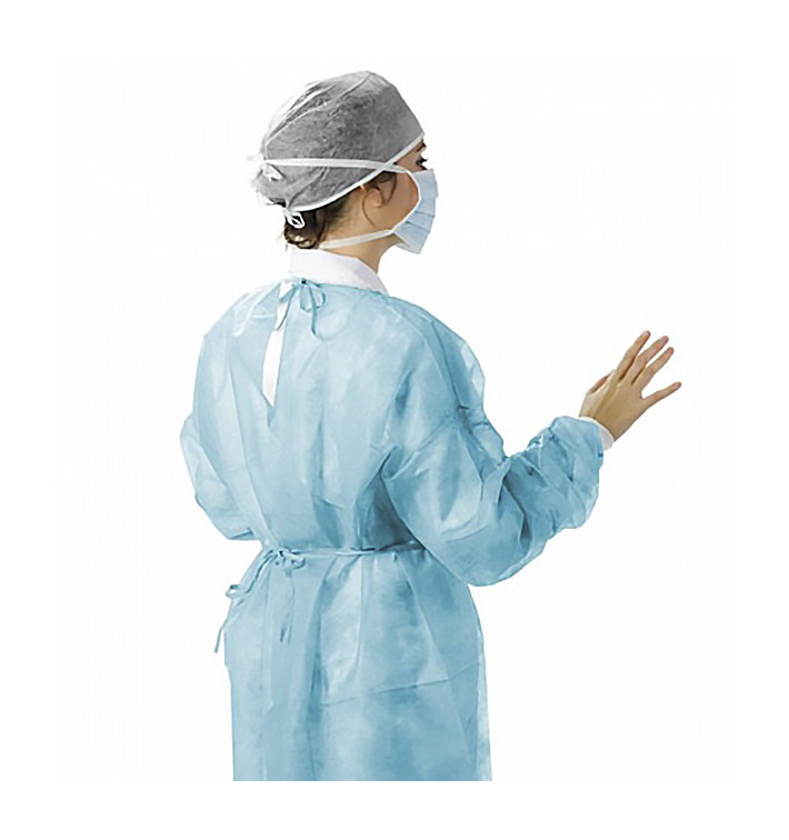 Blouse PP Bleu Fermeture Dorsal à Ruban XL (10 Utés) Blouse PP Bleu Fermeture Dorsal à Ruban XL (10 Utés)