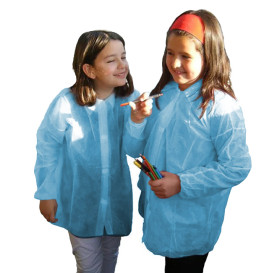 Blouse Enfant PP Bleu Velcro et Sans Poches (1 Uté)