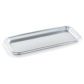 Plateau Plastique Rectangulaire Argenté 35x16 cm (5 Utés)