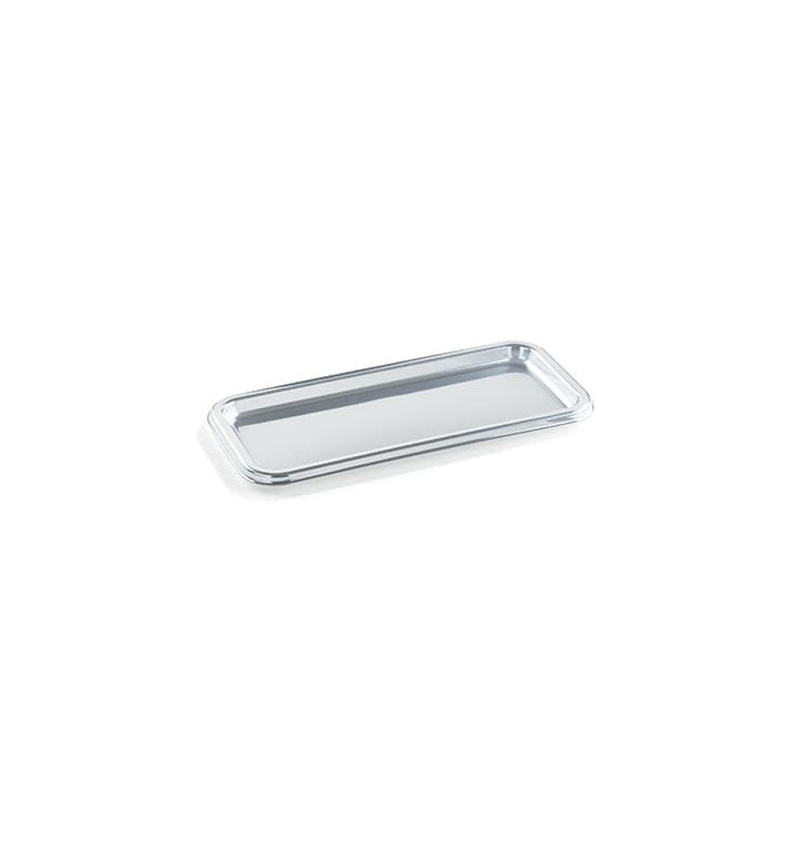 Plateau Plastique Rectangulaire Argenté 35x16 cm (5 Utés) Plateau Plastique Rectangulaire Argenté 35x16 cm (5 Utés)