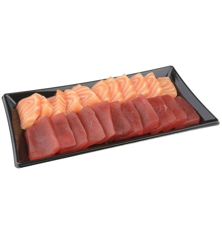 Plateau Plastique Rectangulaire Noir 12x22cm (300 Unités) Plateau Plastique Rectangulaire Noir 12x22cm (300 Unités)