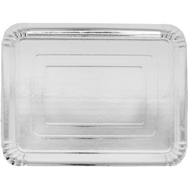 Plat rectangulaire en Carton Argenté 25x34cm (400 Unités)