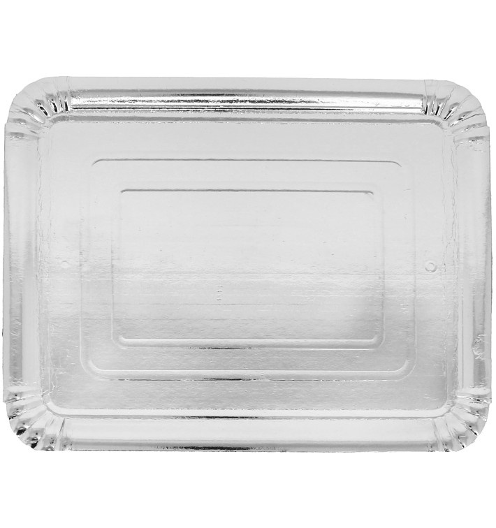 Plat rectangulaire en Carton Argenté 25x34cm (400 Unités) Plat rectangulaire en Carton Argenté 25x34cm (400 Unités)