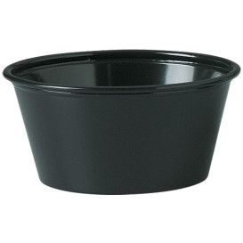 Pot à Sauce Plastique PS Noir 100ml Ø7,3cm (2500 Utés)