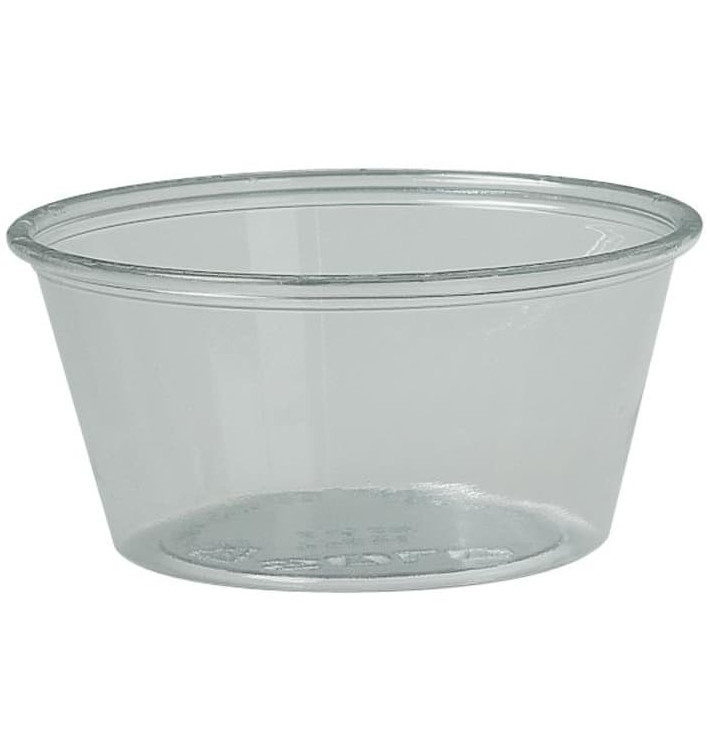 Pot à Sauce Plastique rPET Cristal 100ml Ø7,3cm (2500 Utés) Pot à Sauce Plastique rPET Cristal 100ml Ø7,3cm (2500 Utés)