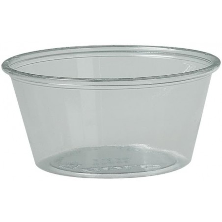 Pot à Sauce Plastique rPET Cristal 100ml Ø7,3cm (2500 Utés)