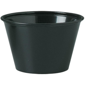 Pot à Sauce Plastique PS Noir 120ml Ø7,3cm (250 Utés)