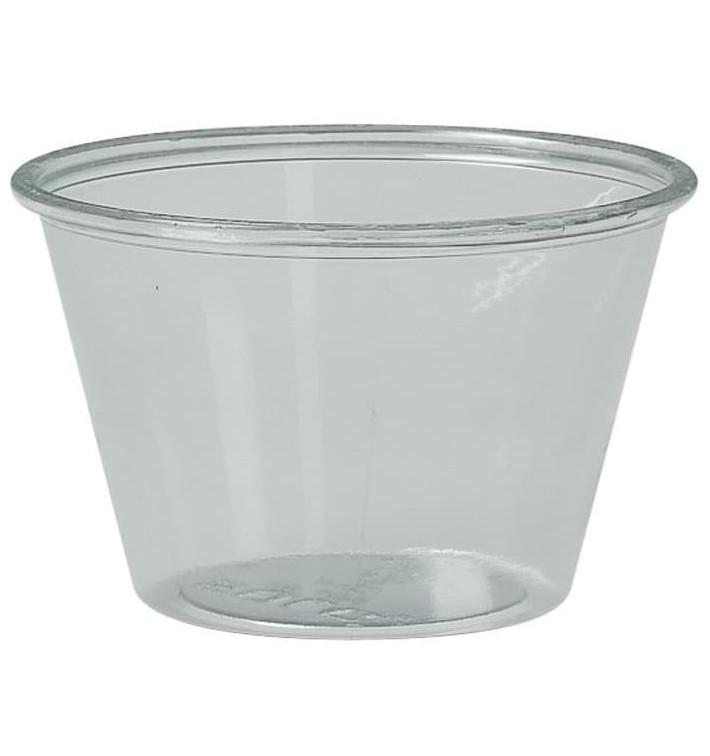 Pot à Sauce Plastique rPET Cristal 120ml Ø7,3cm (250 Utés) Pot à Sauce Plastique rPET Cristal 120ml Ø7,3cm (250 Utés)