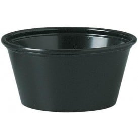 Pot à Sauce Plastique PS Noir 60ml Ø6,6cm (250 Utés)