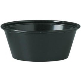 Pot à Sauce Plastique PS Noir 44ml Ø6,6cm (250 Utés)