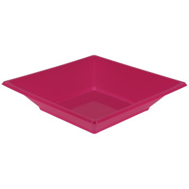 Assiette Plastique Creuse Carrée Fuchsia 170mm (300 Unités)