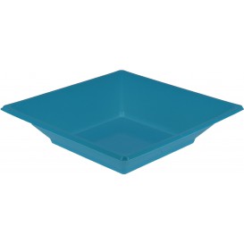 Assiette Plastique Creuse Carrée Turquoise170mm (5 Unités)