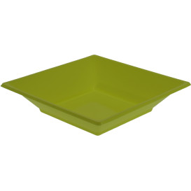 Assiette Plastique Creuse Carrée Pistache 170mm (300 Unités)