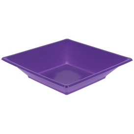 Assiette Plastique Creuse Carrée Lilas 170mm (5 Unités)