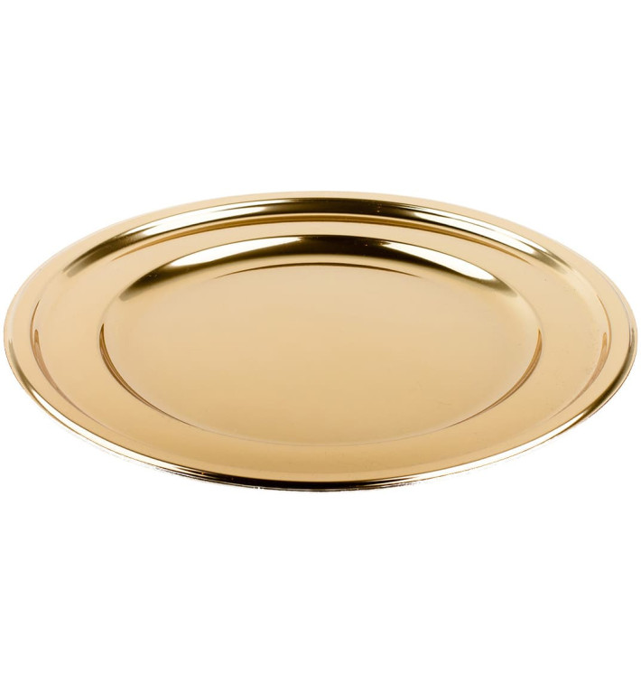 Assiette en Plastique PET Ronde Doré Ø18,5cm (6 Utés) Assiette en Plastique PET Ronde Doré Ø18,5cm (6 Utés)