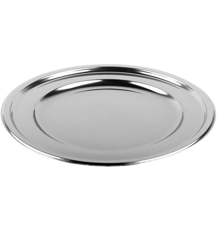 Assiette Plastique Ronde Argent 24cm