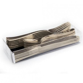 Kit Couverts Fourchette, Couteau, Cuillère Doré (10 Kits)