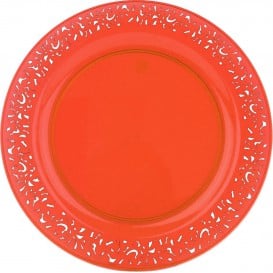 Assiette Plastique Ronde "Lace" Orange Ø23cm (88 Utés)