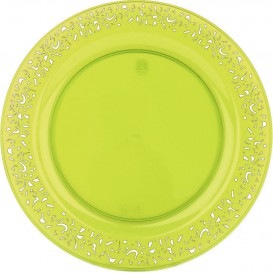 Assiette Plastique Ronde "Lace" Vert Ø19cm (4 Utés)
