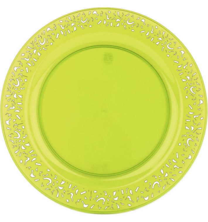 Assiette Plastique Ronde "Lace" Vert Ø23cm (4 Utés) Assiette Plastique Ronde "Lace" Vert Ø23cm (4 Utés)