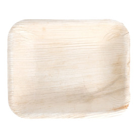 Plateau rectangulaire Feuilles Palmier16x12,5x3cm (200 Unités)