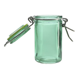 Bocal en Verre Hermétique Vert 70 ml Ø4,5x8 cm (8 Utés)