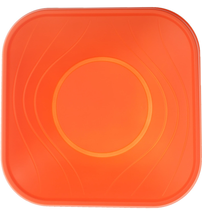 Bol Plastique PP Carré "X-Table" Orange 18x18cm (8 Utés)